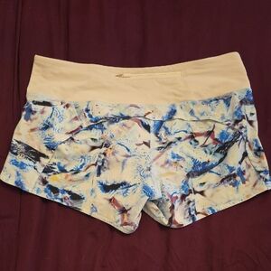 lululemon athletica Blue and Cream Athletic Shorts